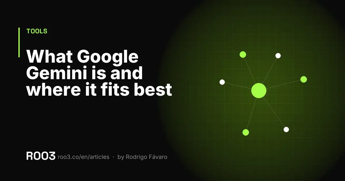 Abstract illustration of text, sound and image flows converging on a single core, in neon green on a black background.