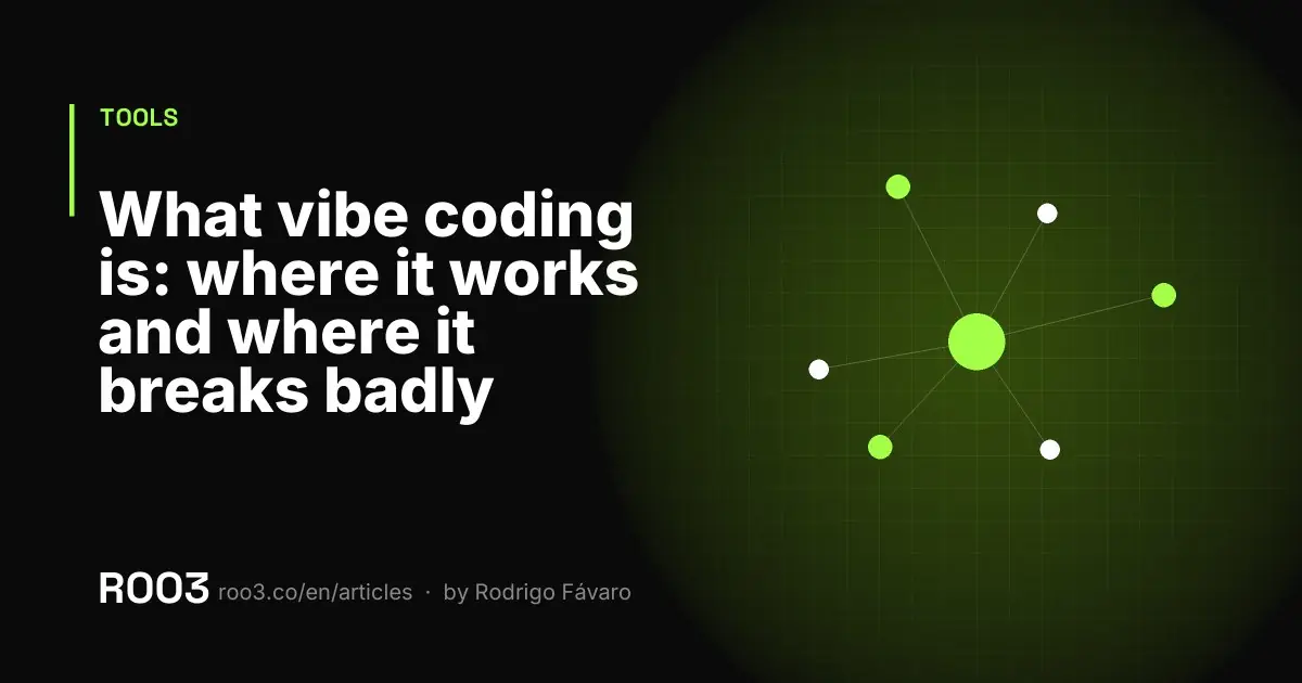 Abstract illustration of code blocks stacked unsteadily, with one piece highlighted in neon green on a black background.